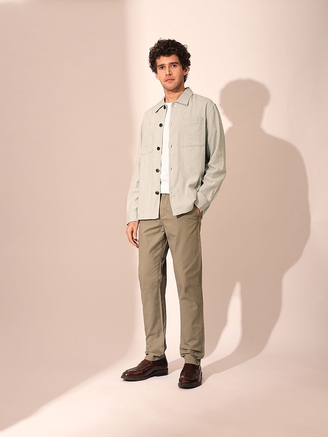 Buy Green Organic Cotton Shacket for Men Online