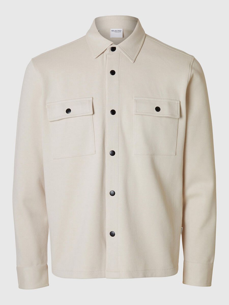 Buy Beige Organic Cotton Overshirt Online at SELECTED HOMME