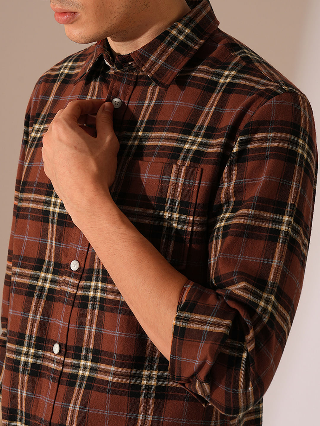 Buy Red Check Print Cotton Shirt Online at SELECTED Homme. 900823401